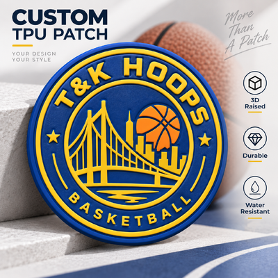 Custom 3D TPU Badge with Raised Team Logo Eco-Friendly Washable High Frequency Clothing Patch