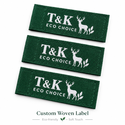 Customized Designs Eco-Friendly High Density Woven Clothing Labels for Garments and Fashion Brands