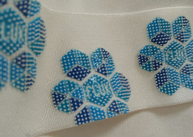 Shinny Silicon Printing Logo Screen Printing Label For Woven Tape