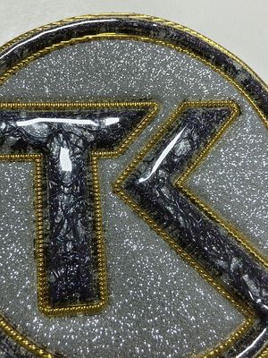 تصميم أرجواني نقل الحرارة مخصص تأثير قوس قزح ثلاثي الأبعاد معدني بقع TPU ناعمة للجينز