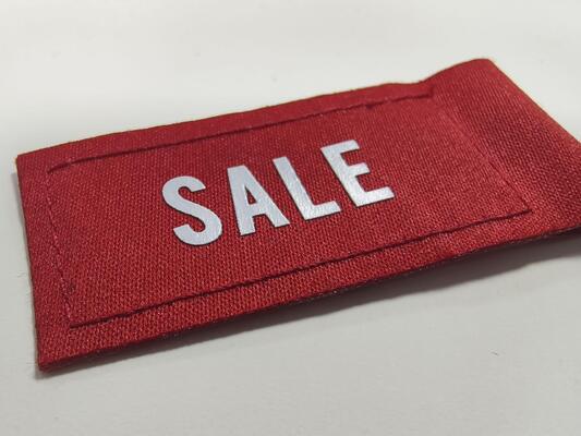 شعار العلامة التجارية المخصصة الملابس بيع الملصق الطباعة الشاشة الشعار الملصق الملابس