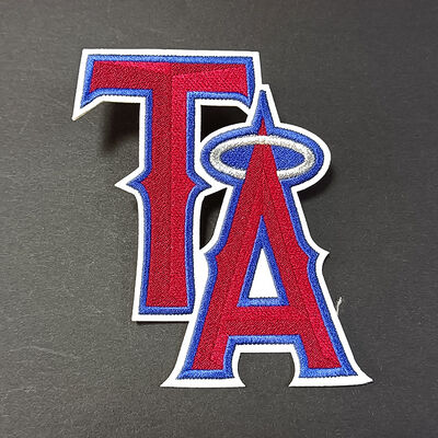 رقعة مطرزة - أحمر وأزرق مع هالة، كوي/خياطة على شارة تزيين حقيبة الظهر للملابس