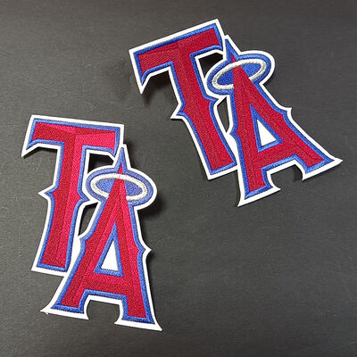 رقعة مطرزة - أحمر وأزرق مع هالة، كوي/خياطة على شارة تزيين حقيبة الظهر للملابس