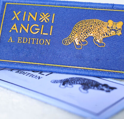 ملصق مطبوع بالشاشة الحريرية من قماش مخصص - رقعة ملابس بشعار العلامة التجارية بنمط جلد الفهد لإكسسوارات الملابس