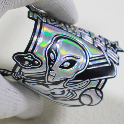 رقعة جهد TPU قزحي مخصصة - شارة شعار فضائي ثلاثي الأبعاد هولوغرافيك للملابس الرياضية