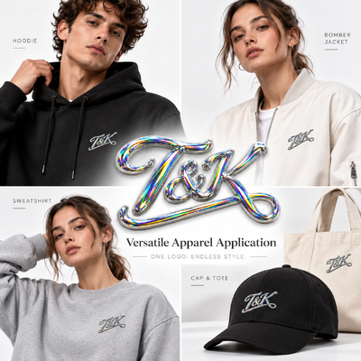 Holographic 3D Silicone Heat Transfer Logos | Custom Clothing Labels