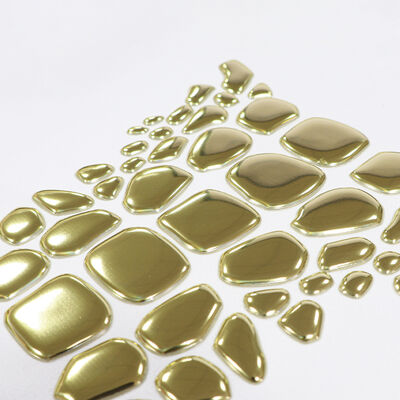 Factory Custom Metallic Gold TPU Heat Transfer Label - Irregular Shape Emblem for Luxury Apparel & Fashion Garments